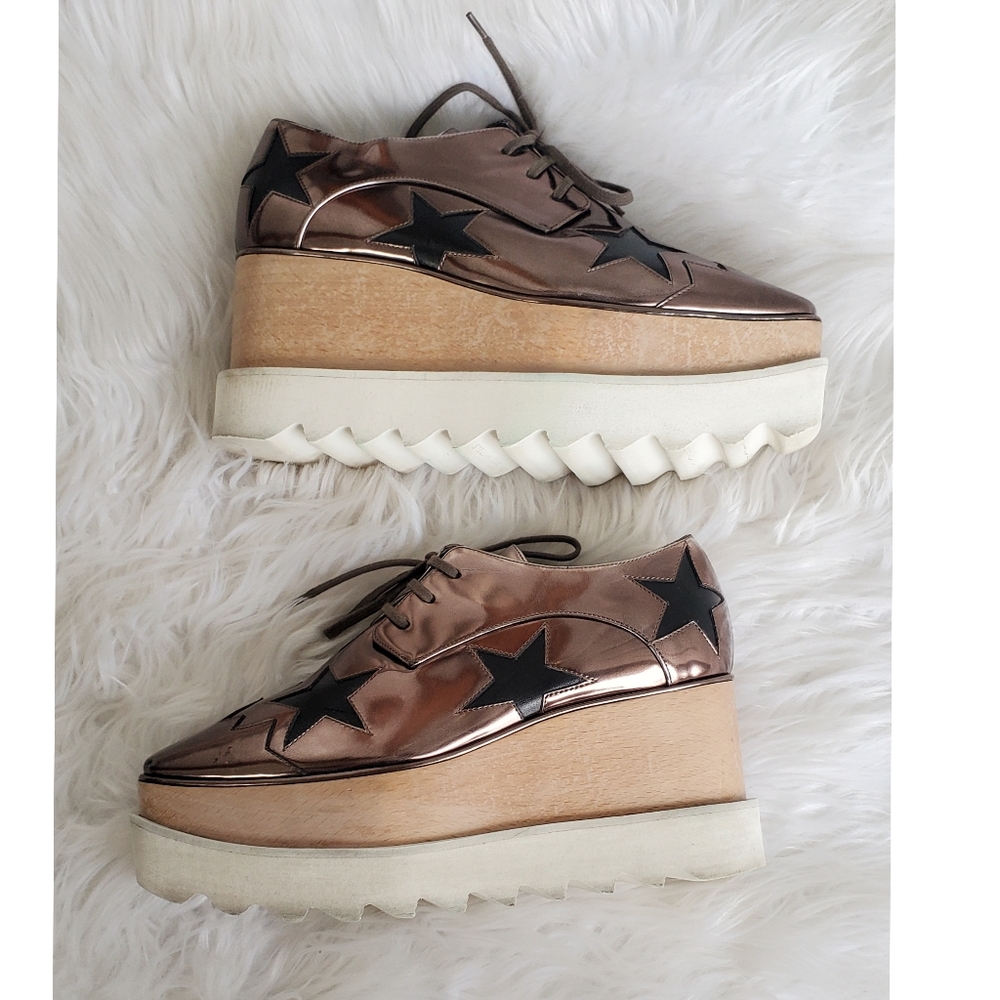 Stella McCartney 'Elyse' Star Platform Oxford Size 34/4